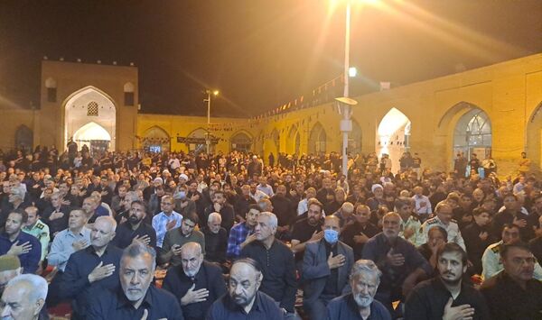 مراسم وداع با شهید امنیت هادی میرآبادی در مسجد جامع شهرستان نیشابور 