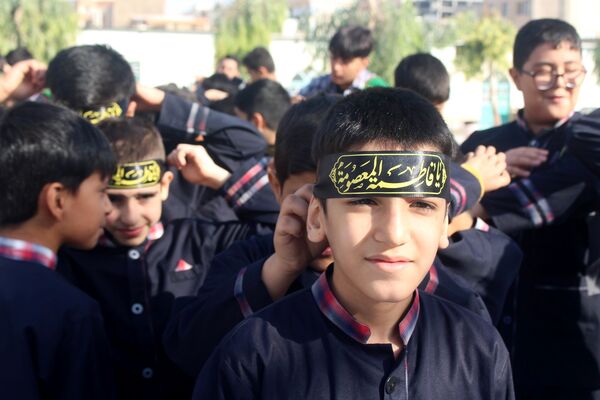 عزاداری دانش‌آموزان قم در آستان مقدس امامزاده سیدعلی(ع)