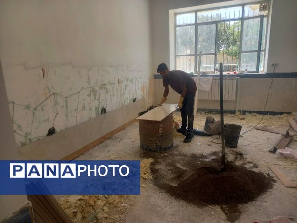 بازسازی و ترمیم دیوارهای فرسوده دبستان شهید نجفی فدافن