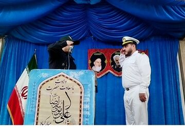 حضور امین کریمی، دریادل ناو دنا در نمازجمعه شهر بهمن