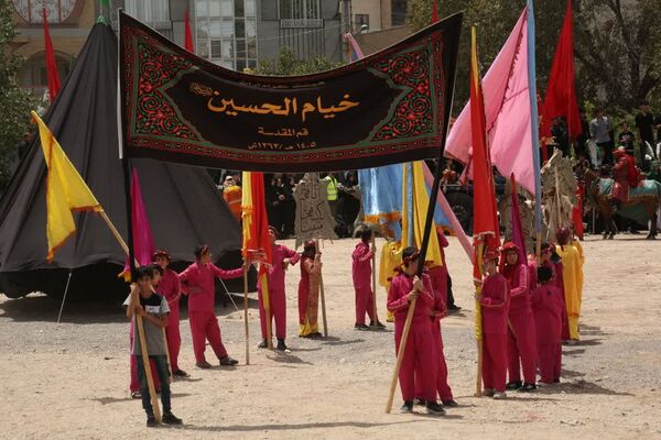 مراسم خیمه سوزی هیات «خیام الحسین» در قم
