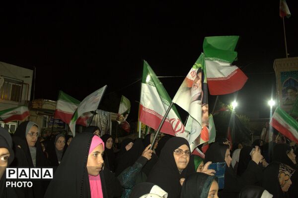 اجتماع مردمی شهرستان بام و صفی آباد در شب سالگرد شهادت آیت الله رئیسی