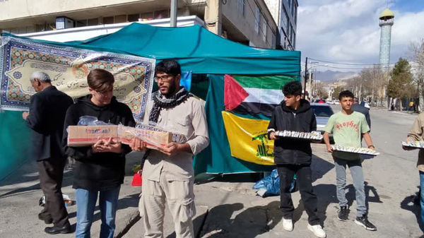 برپایی موکب پذیرایی از تجمع کنندگان جشن پیروزی فلسطین
