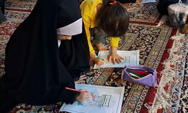 برپایی غرفه کودک در حاشیه نماز جمعه شهرستان کاشمر 