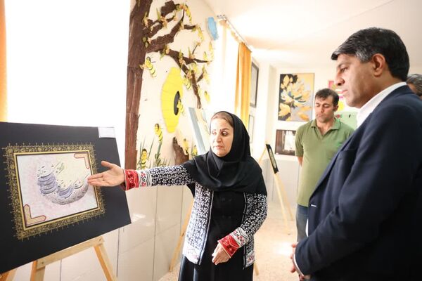 بازدید مدیر کل میراث فرهنگی، گردشگری و صنایع دستی فارس از نمایشگاه آثار هنرمندان در رشته های تابلو فرش و سفال