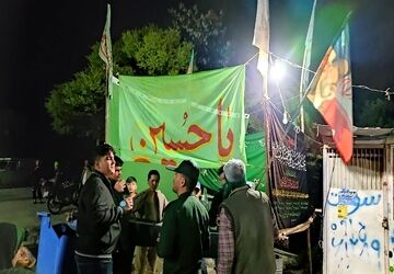 خدمت رسانی موکب حسینیه شهدای شهر بار نیشابور در اجتماعات شبانه