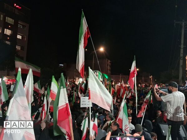 مراسم باشکوه وداع با پیکر دو شهید مطهر در نیشابور 