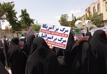 راهپیمایی مردم شهرستان بن در انتقام ملی از رژیم صهیونستی