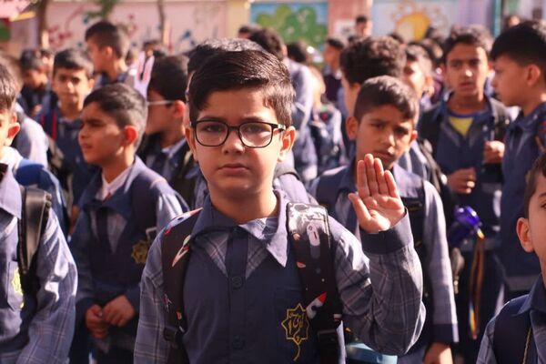 صبحگاه دانش‌آموزی در دبستان قلمچی گرگان