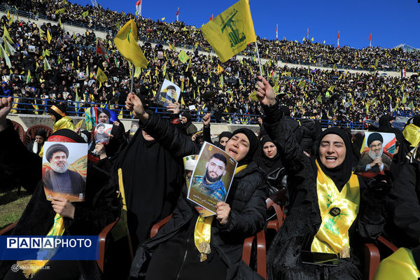 تشییع پیکر شهیدان سیدحسن نصرالله و سیدهاشم صفی الدین