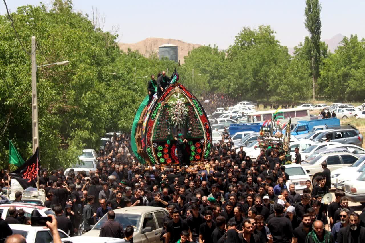 آیین نخلبرداری روز عاشورا در روستای علی آباد پیشکوه تفت