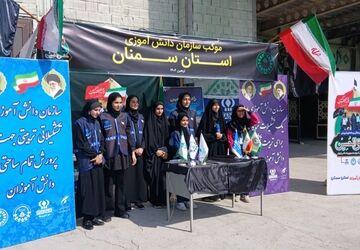 موکب فرهنگی و رسانه‌ای عشاق‌الحسین سازمان دانش‌آموزی استان سمنان در روز اربعین 