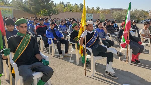 زنگ آغاز هفته پدافند غیرعامل در هنرستان آیت‌الله خامنه‌ای 