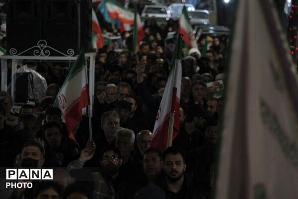 راهپیمایی مردم شهرستان خلیل آباد در پی شهادت جانسوز رهبر معظم انقلاب