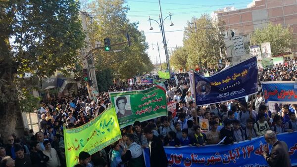 حضور پرشور مردم گالیکش در راهپیمایی 13 آبان