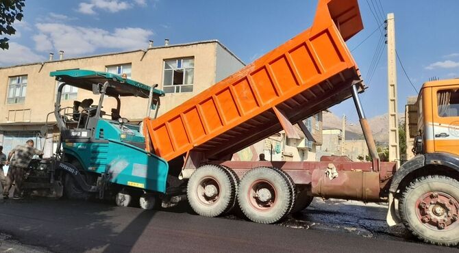 آسفالت کشی خیابان ۲۲بهمن در شهر چلیچه