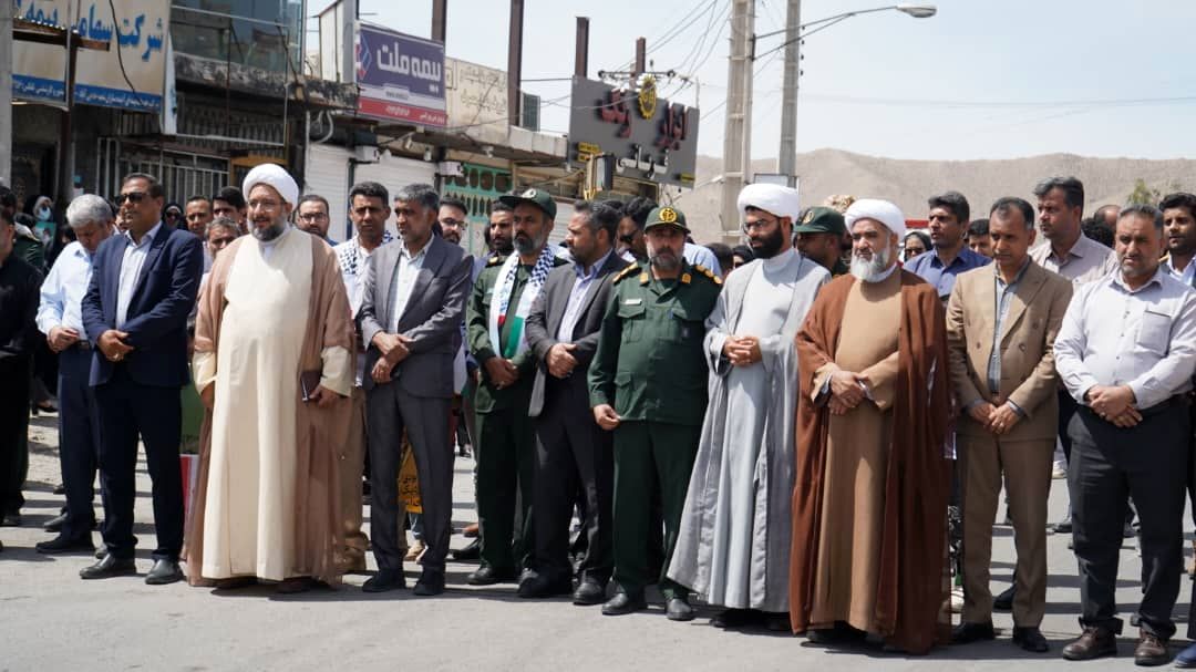 حضور پرشور مردم حاجی‌آباد در راهپیمایی روز قدس
