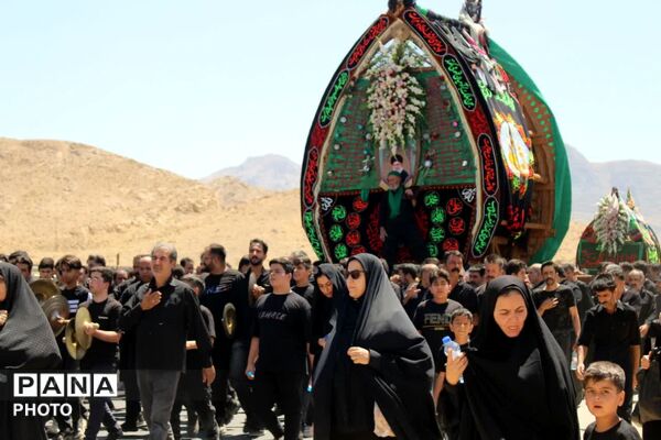 آیین نخلبرداری روز عاشورا در روستای علی آباد پیشکوه تفت